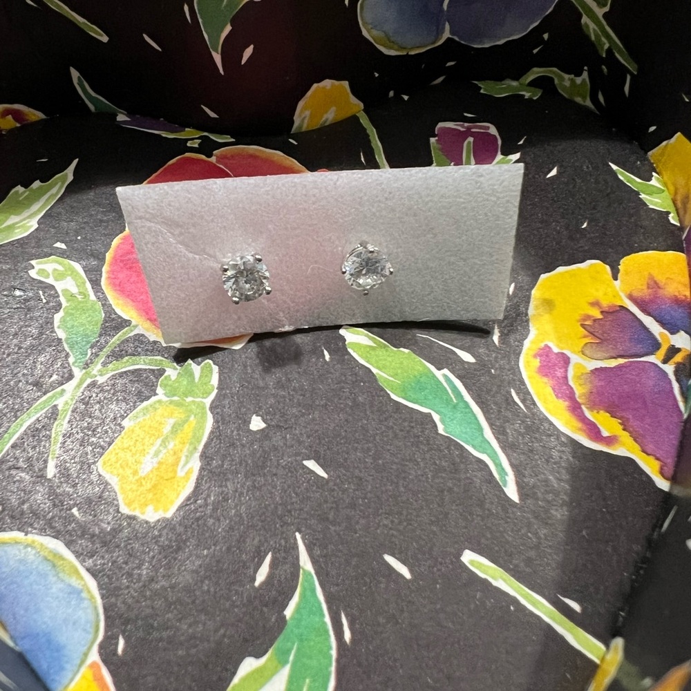 Small Diamond Studs in Silver